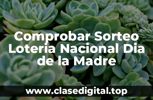 Comprobar Sorteo Loteria Nacional Dia de la Madre