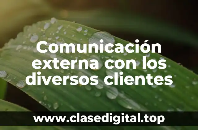 Comunicación externa con los diversos clientes