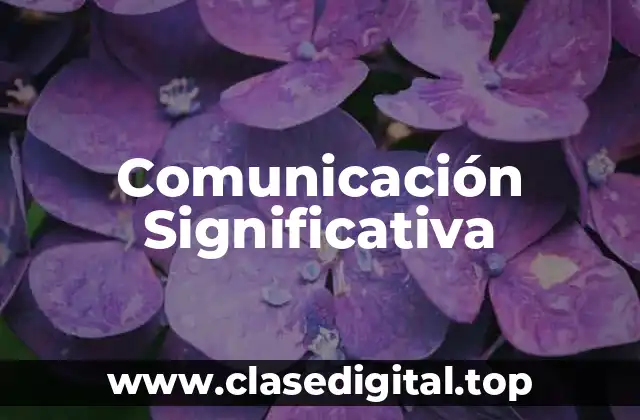 Comunicación Significativa