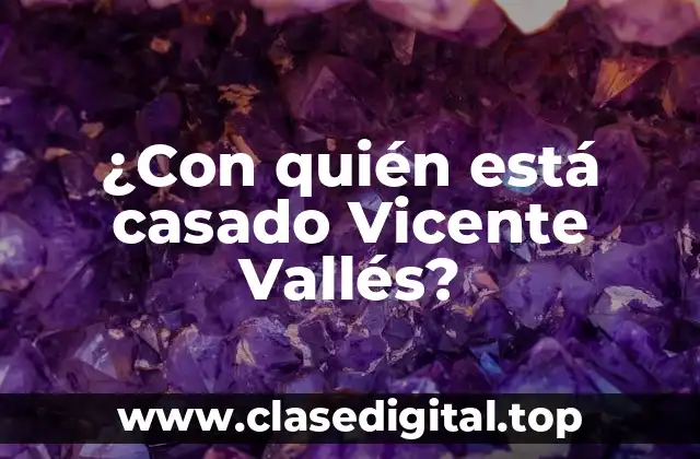 ¿Con quién está casado Vicente Vallés?