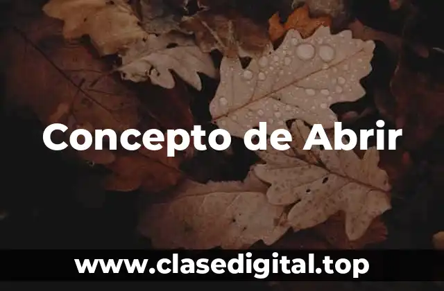 Concepto de Abrir