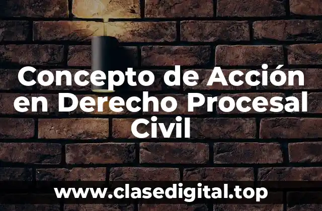Concepto de Acción en Derecho Procesal Civil