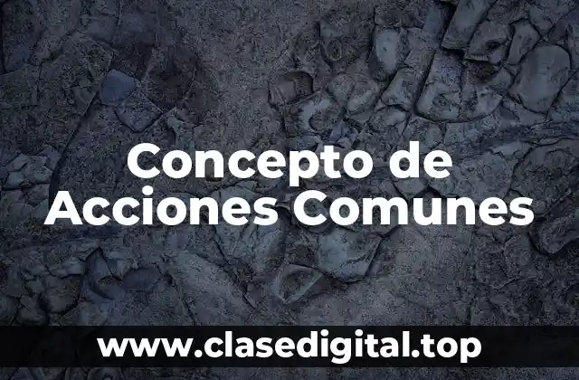 Concepto de Acciones Comunes