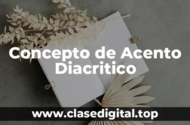Concepto de Acento Diacritico