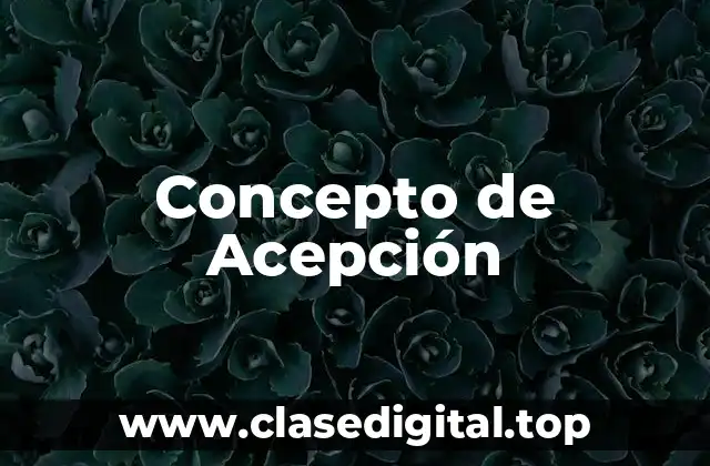 Concepto de Acepción
