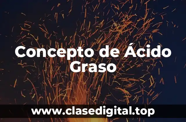 Concepto de Ácido Graso