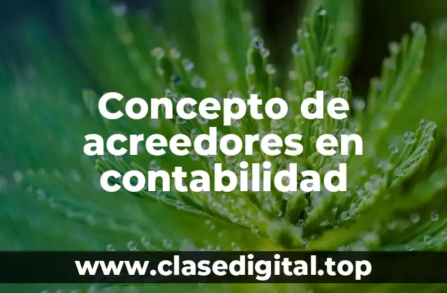 Concepto de acreedores en contabilidad