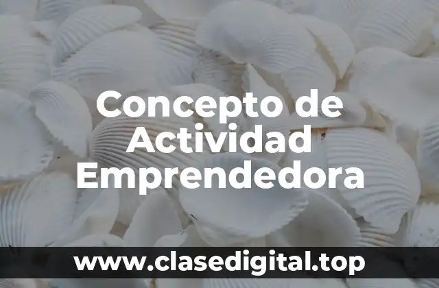 Concepto de Actividad Emprendedora