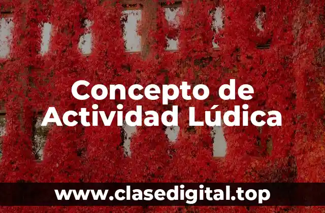 Concepto de Actividad Lúdica