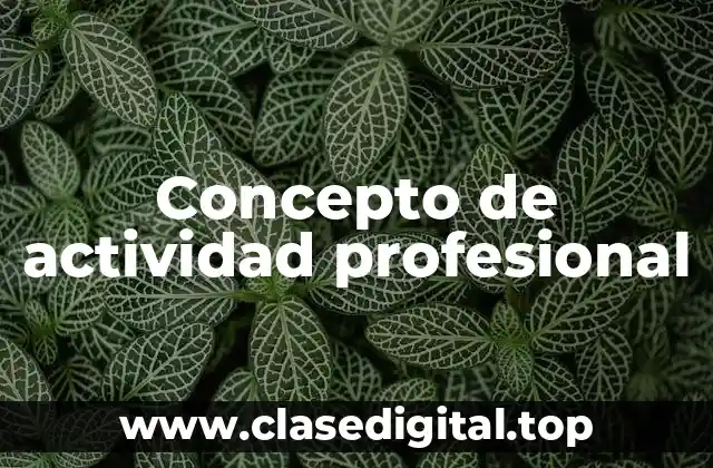 Concepto de actividad profesional