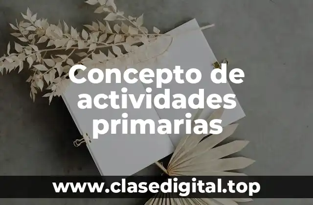 Concepto de actividades primarias