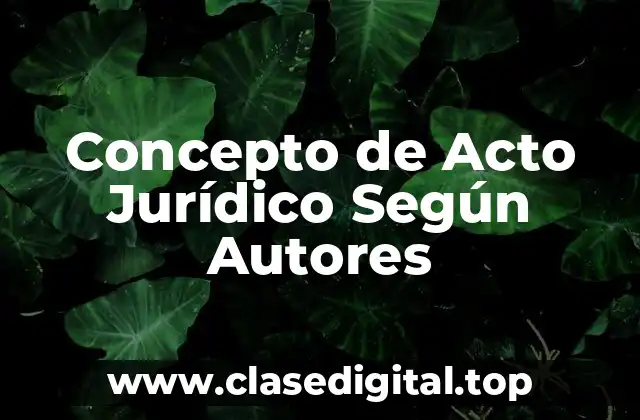 ☑️ Concepto de Acto Jurídico