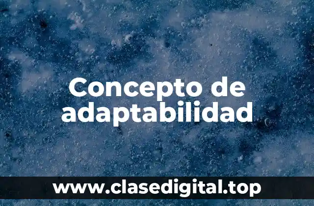 Concepto de adaptabilidad
