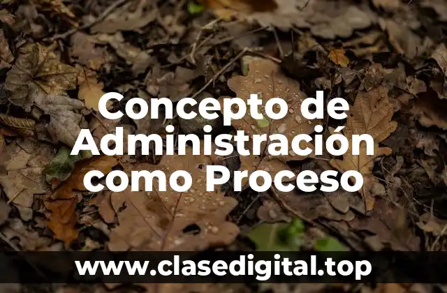 Concepto de Administración como Proceso