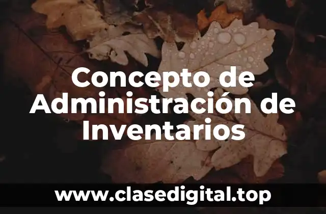 Concepto de Administración de Inventarios