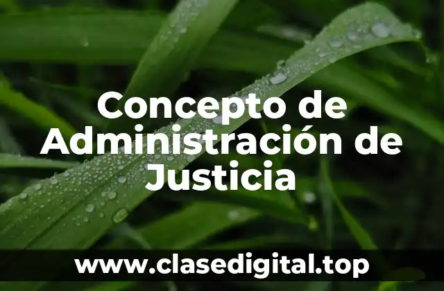 Concepto de Administración de Justicia