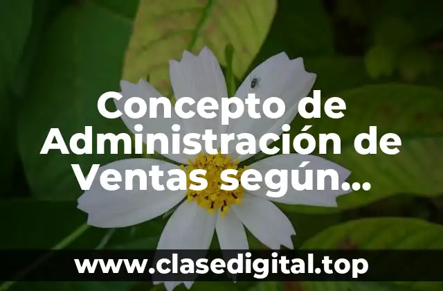 Concepto de Administración de Ventas según Autores