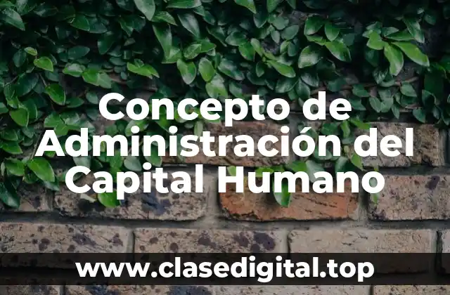 Concepto de Administración del Capital Humano