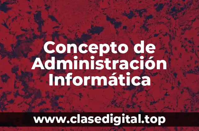 Concepto de Administración Informática