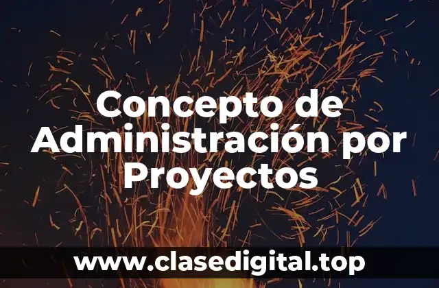 Concepto de Administración por Proyectos