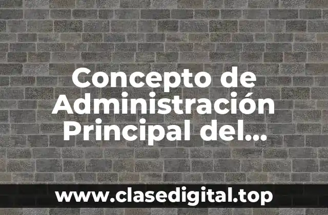 Concepto de Administración Principal del Negocio
