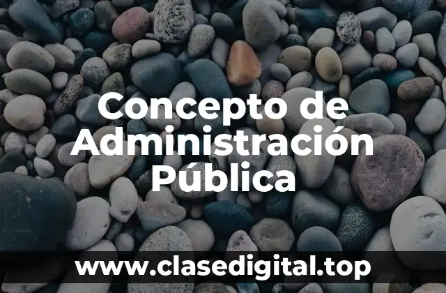 📗 Concepto de Administración Pública