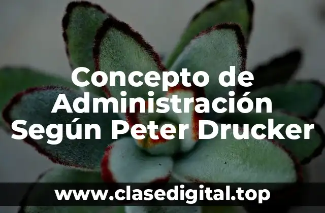 Concepto de Administración Según Peter Drucker