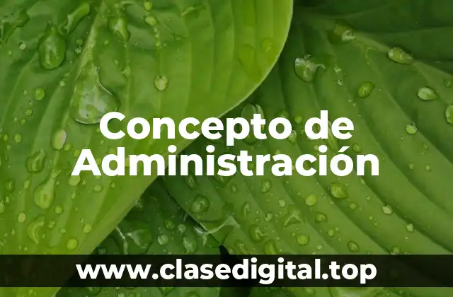 ⚡ Concepto de Administración