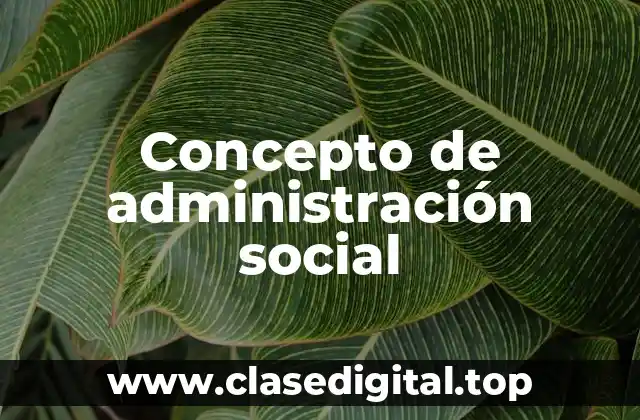 Concepto de administración social