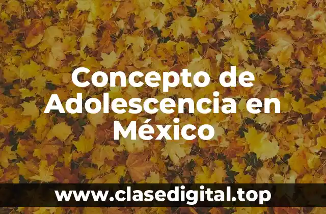 Concepto de Adolescencia en México