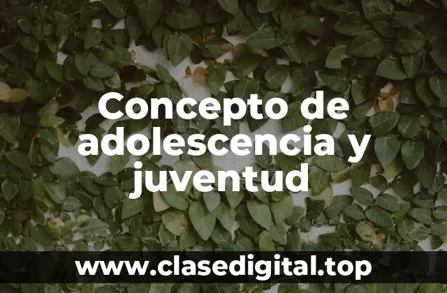 Concepto de adolescencia y juventud