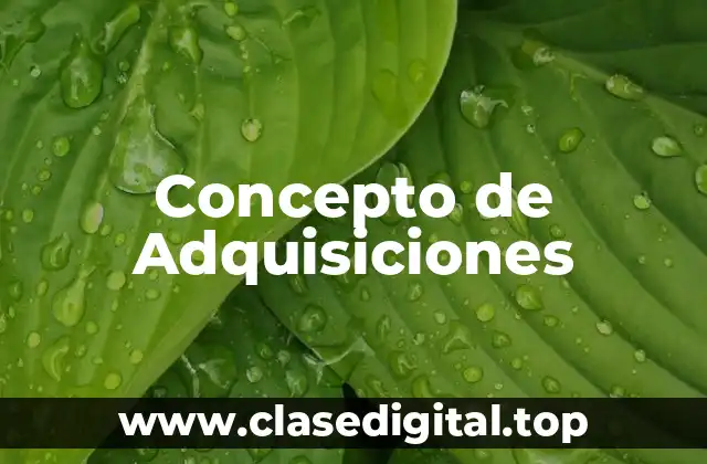 Concepto de Adquisiciones
