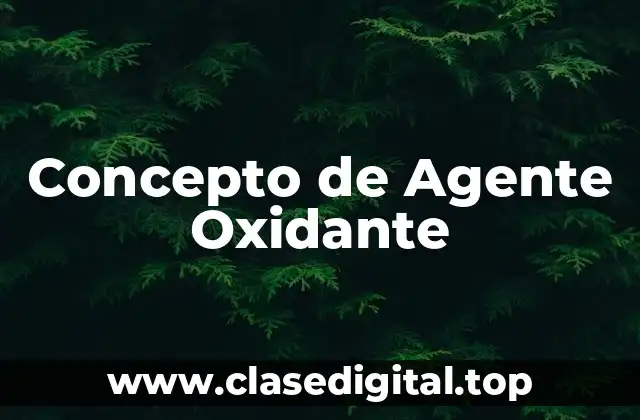 Concepto de Agente Oxidante