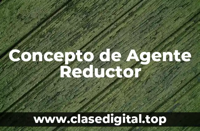 Concepto de Agente Reductor