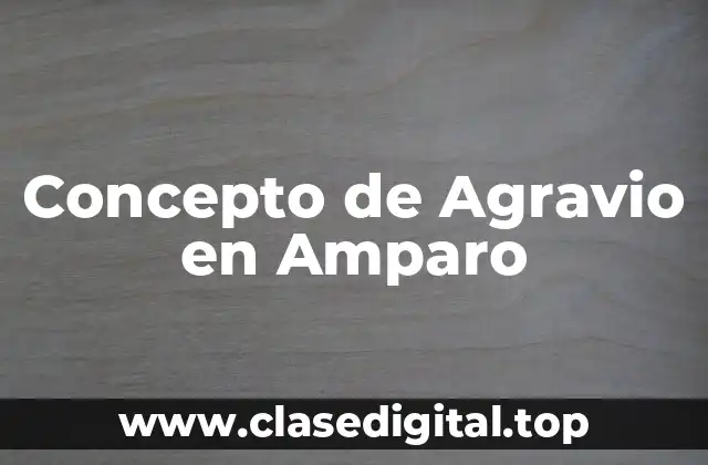 Concepto de Agravio en Amparo