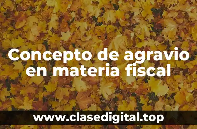 Concepto de agravio en materia fiscal