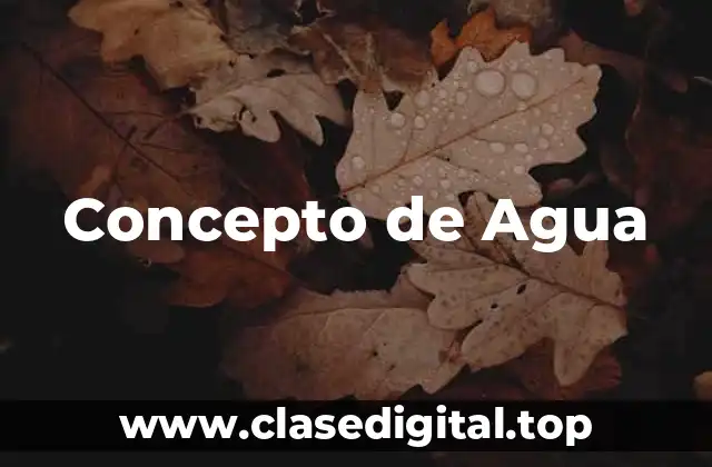 📗 Concepto de agua