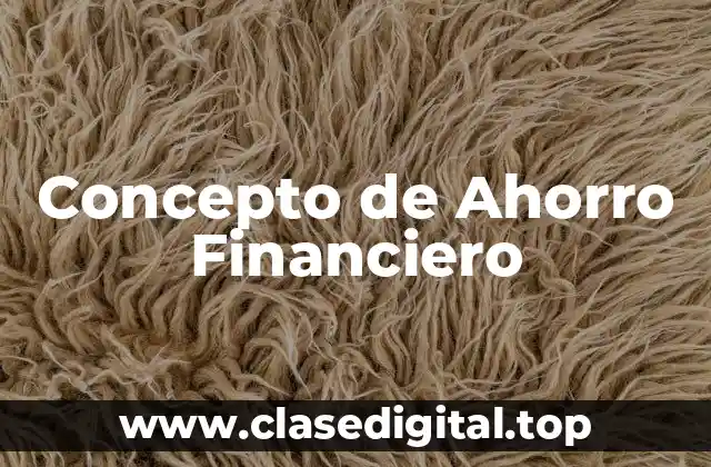 Concepto de Ahorro Financiero