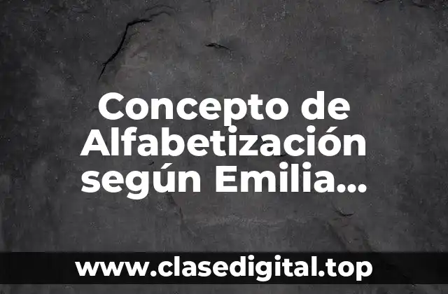 Concepto de Alfabetización según Emilia Ferreiro