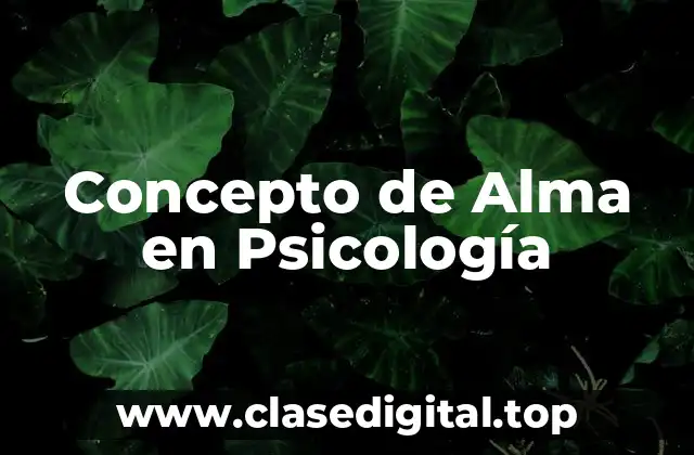 Concepto de Alma en Psicología