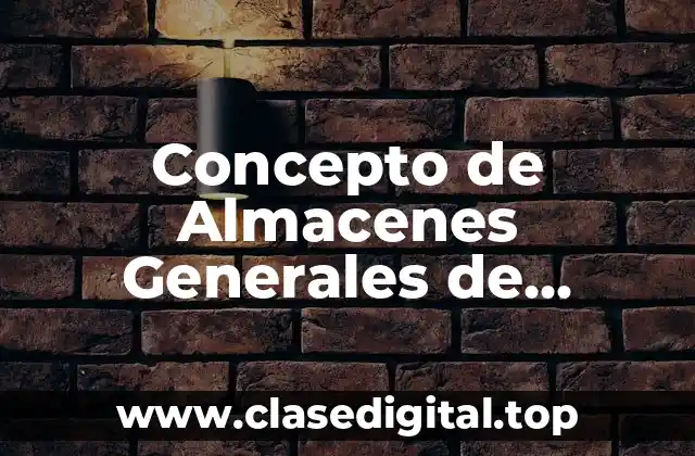 Concepto de Almacenes Generales de Depósito