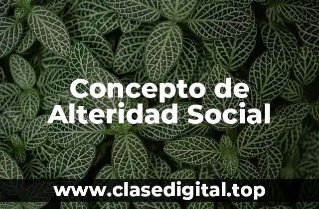 Concepto de Alteridad Social