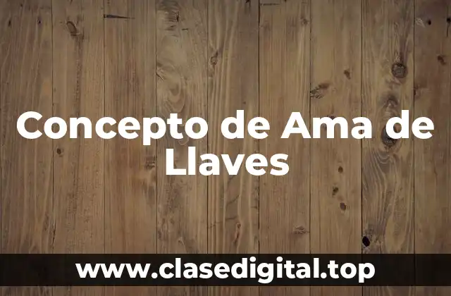 Concepto de Ama de Llaves