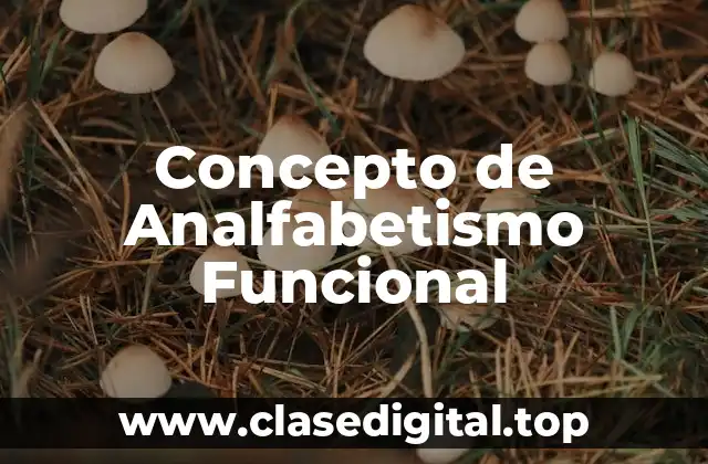 Concepto de Analfabetismo Funcional