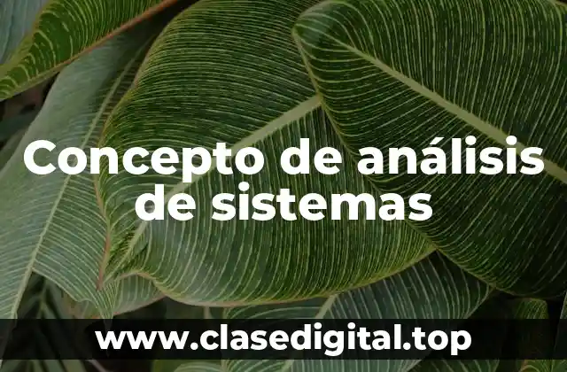 Concepto de análisis de sistemas