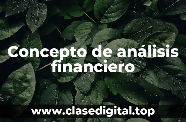 📗 Concepto de análisis financiero