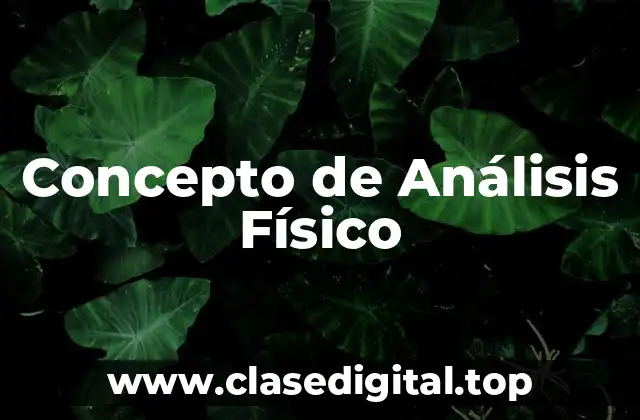 Concepto de Análisis Físico
