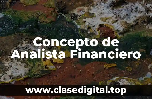 Concepto de Analista Financiero