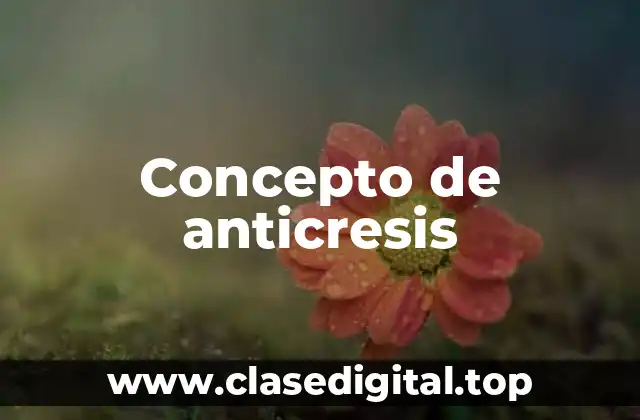 Concepto de anticresis