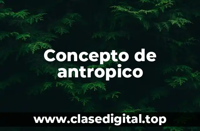Concepto de antropico